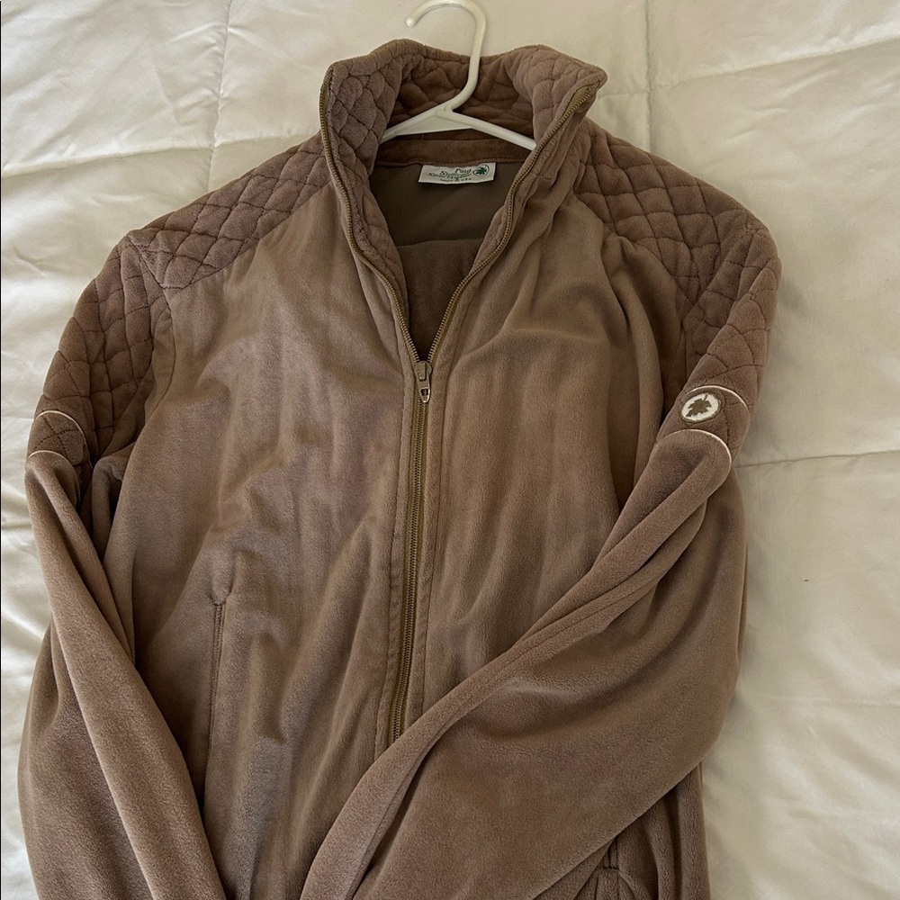 Brown Quilted Jacket Set Vintage
